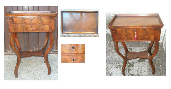 Mesa auxiliar de madera de raíz