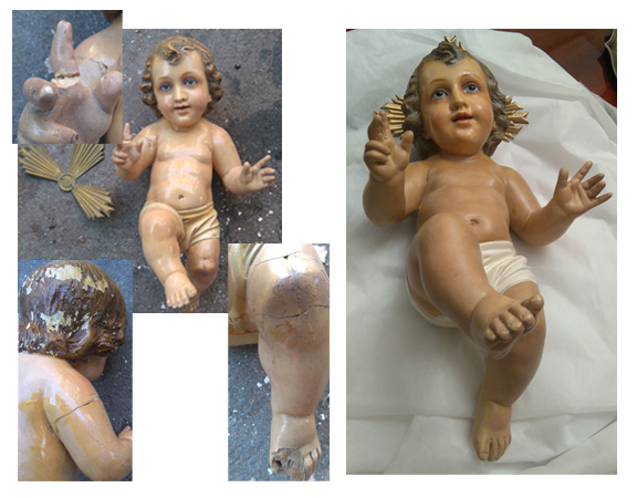 Niño Jesús de madera policromado