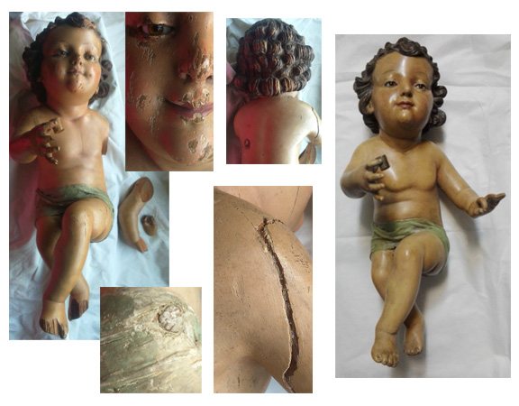 Niño Jesús de madera policromado