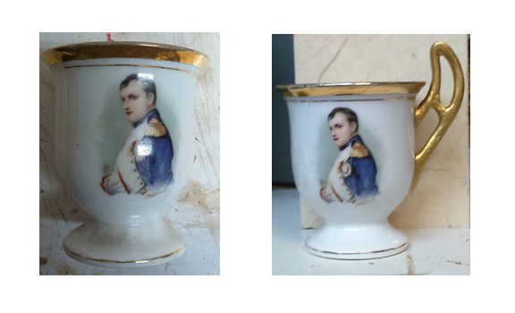 Taza napoleónica de porcelana