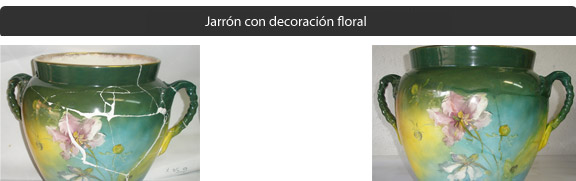 Jarrón con decoración floral