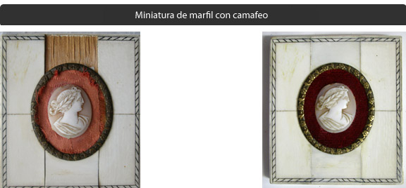 Miniatura de marfil con camafeo