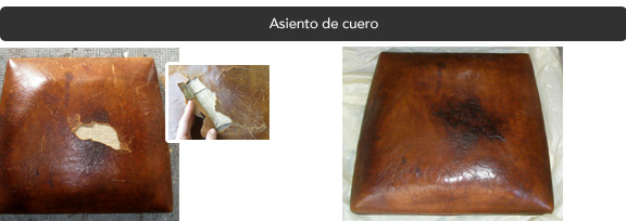 Restauración asiento de cuero